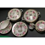 A Royal Worcester Royal Garden pattern part dinner service to include plates, bowls and tureens.
