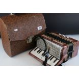 Cased Russian ' Razno Manbiw ' Accordian, 30cms wide