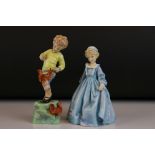 Two Royal Worcester Figures designed by Freda Doughty - Grandmothers Dress and October