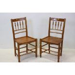 Pair of 19th century ash & elm country side chairs