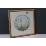 Valerie Croker, born 1987, Wiltshire artist, watercolour of flowers, signed bottom right, 16cms