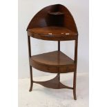 Early 19th century Mahogany Bow Fronted Corner Washstand, 115cms high