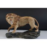 Beswick Matt Lion on Rock, model no 2554A, 21.5cms high
