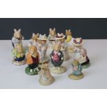 A collection of Royal Doulton Brambly Hedge figures to include Catkin, Mr Apple, Mrs Toadflax, Mrs