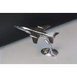 Vintage cast alloy model of a jet fighter plane