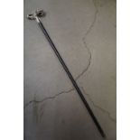 Walking Stick with Chinese Dragon White Metal Handle