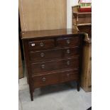 Early 20th century Mahogany Chest of Two Short over Three Long Drawers raised on square tapering