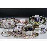 A collection of cabinet plates and cups & Saucers to include Spode and Royal Doulton examples.