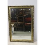 Modern Gilt Framed Bevelled Edge Rectangular Mirror, 64cms x 94cms