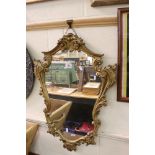 Modern Gilt Framed Rococo style Mirror, 53cms wide x 75cms