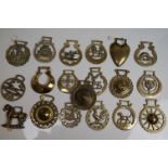 A collection of approx nineteen vintage horse brasses.