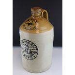 Vintage Salt Glazed Flagon marked ' Brooke & Co's, Brewed Ginger Beer, Bath ' 43cms high
