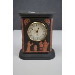 A signed limited edition Wedgwood basalt study clock, numbered 1 of 100.