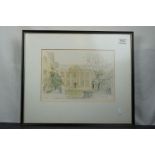 Sir Hugh Casson, St Edmund Hall,limited edition framed and glazed print