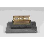 Mid 20th century Desk Calendar with stepped slate base, 15.5cms