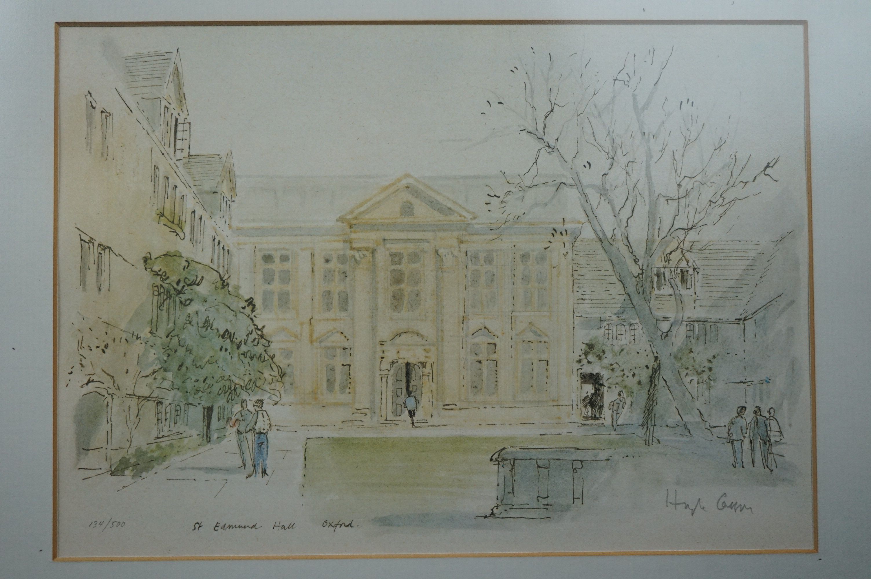 Sir Hugh Casson, St Edmund Hall,limited edition framed and glazed print - Bild 2 aus 4