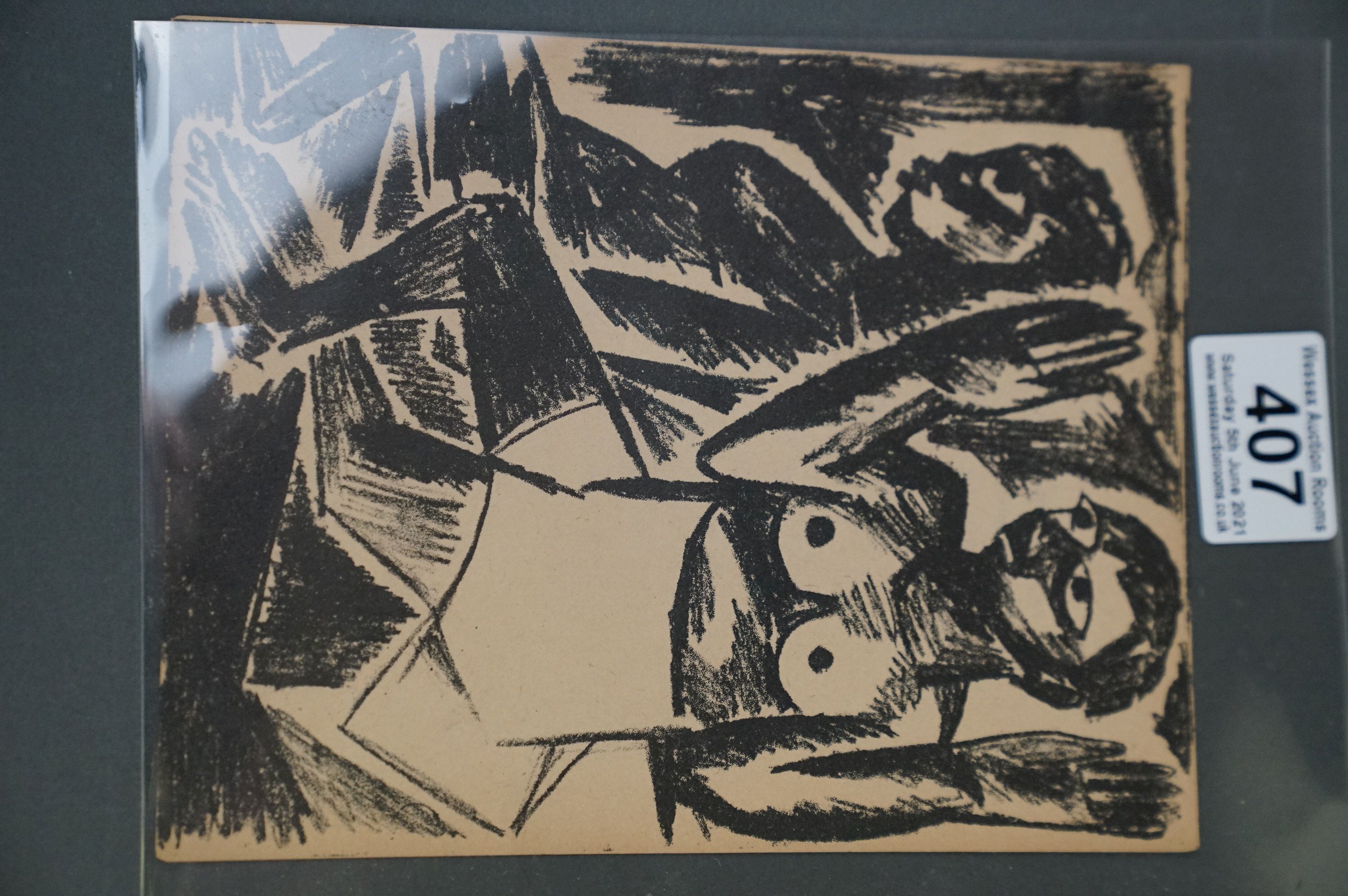 Russian School 1932, a pair of abstract lithograph prints in monochrome (having extensive pen and - Bild 3 aus 6