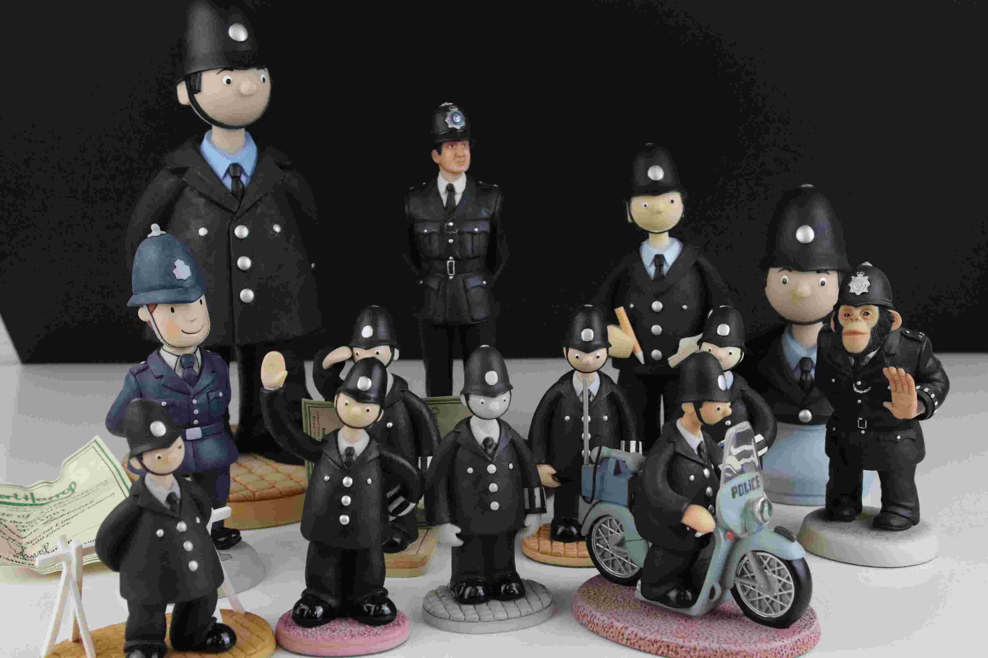 Collection of approximately Thirteen Robert Harrop Policeman figures including Camberwick Green