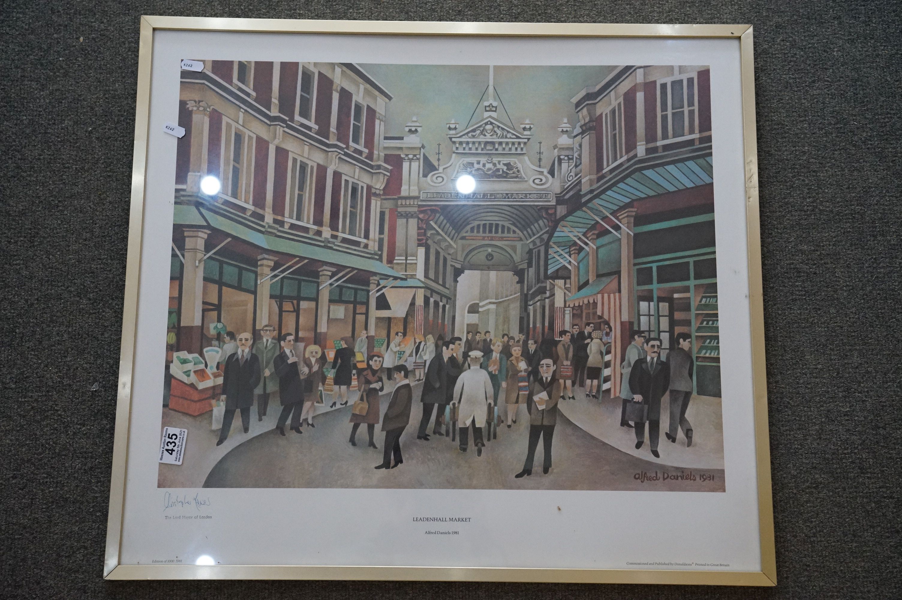 Two framed and glazed 1981 limited edition prints, Leadenhall Market and Royal Exchange, both signed - Bild 2 aus 11