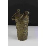 A brass 20th century reproduction medieval ceremonial vessel.