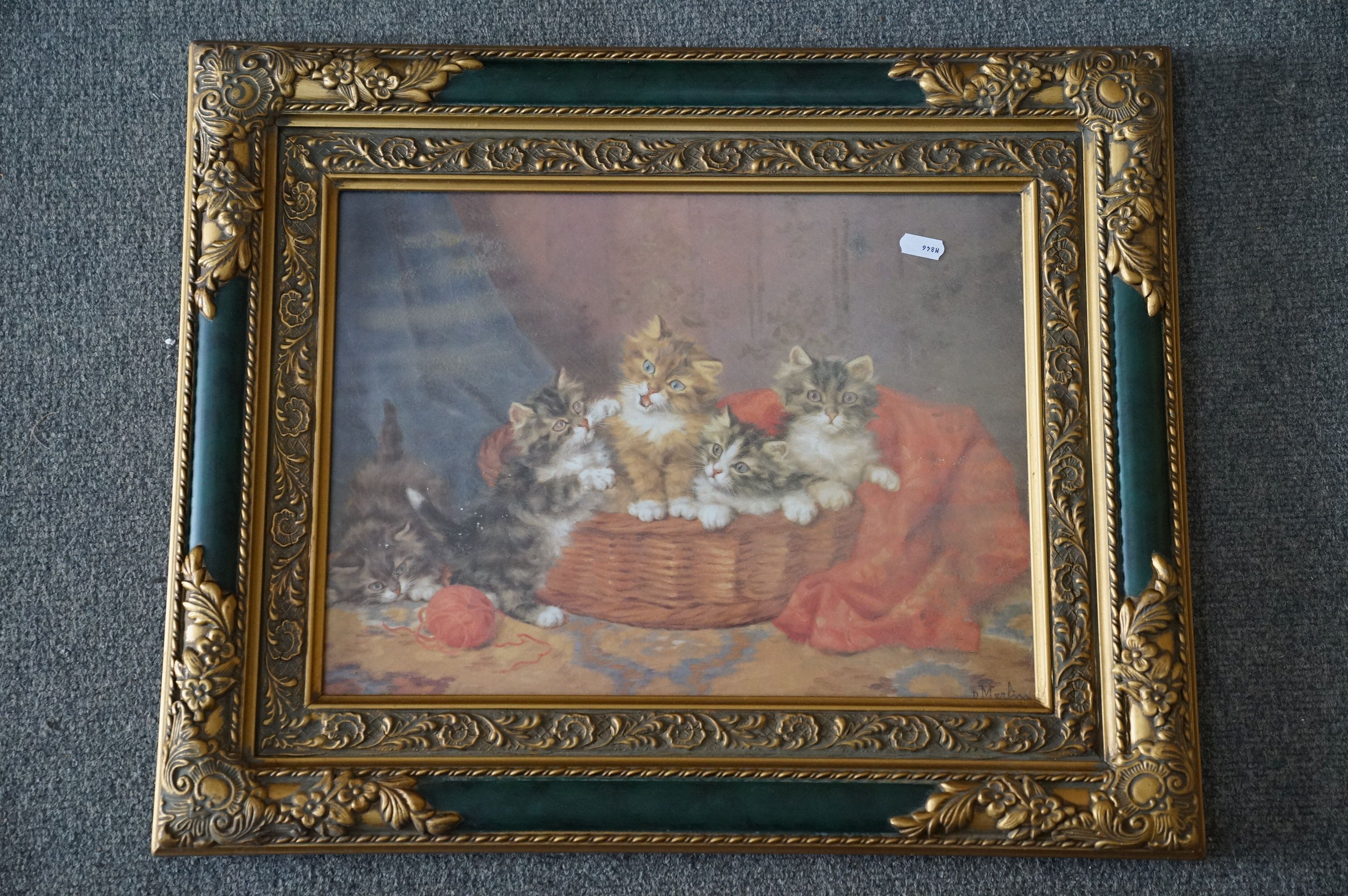 A group of prints to include a framed and glazed image of kittens in a basket, similar Pears Print - Bild 12 aus 15