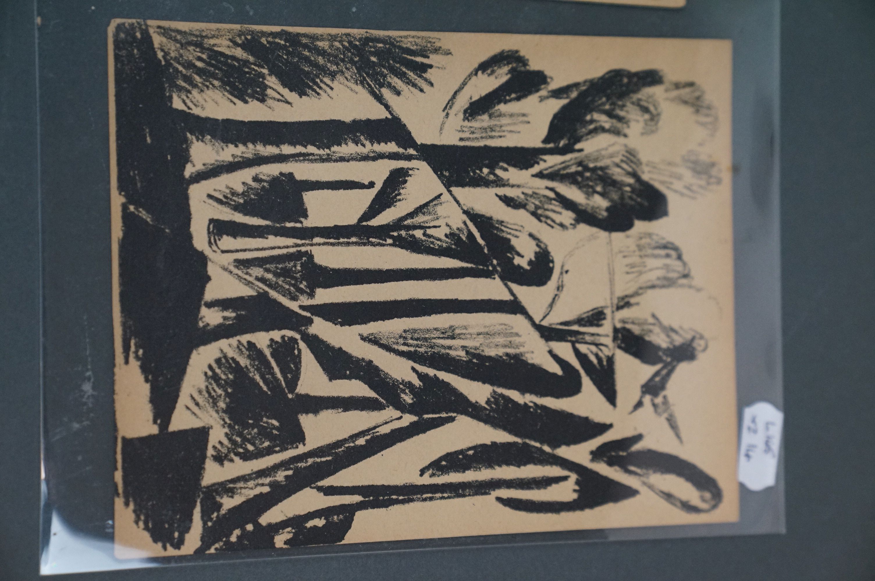 Russian School 1932, a pair of abstract lithograph prints in monochrome (having extensive pen and - Bild 2 aus 6