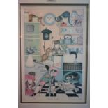 Linda Jane Smith, framed and glazed 'Larder Louts' lithograph with consular feltmark, no. 191/495,