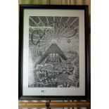 Richard Pattenden, a framed and glazed 'What Will You See?' print titled 'Glastonbury'