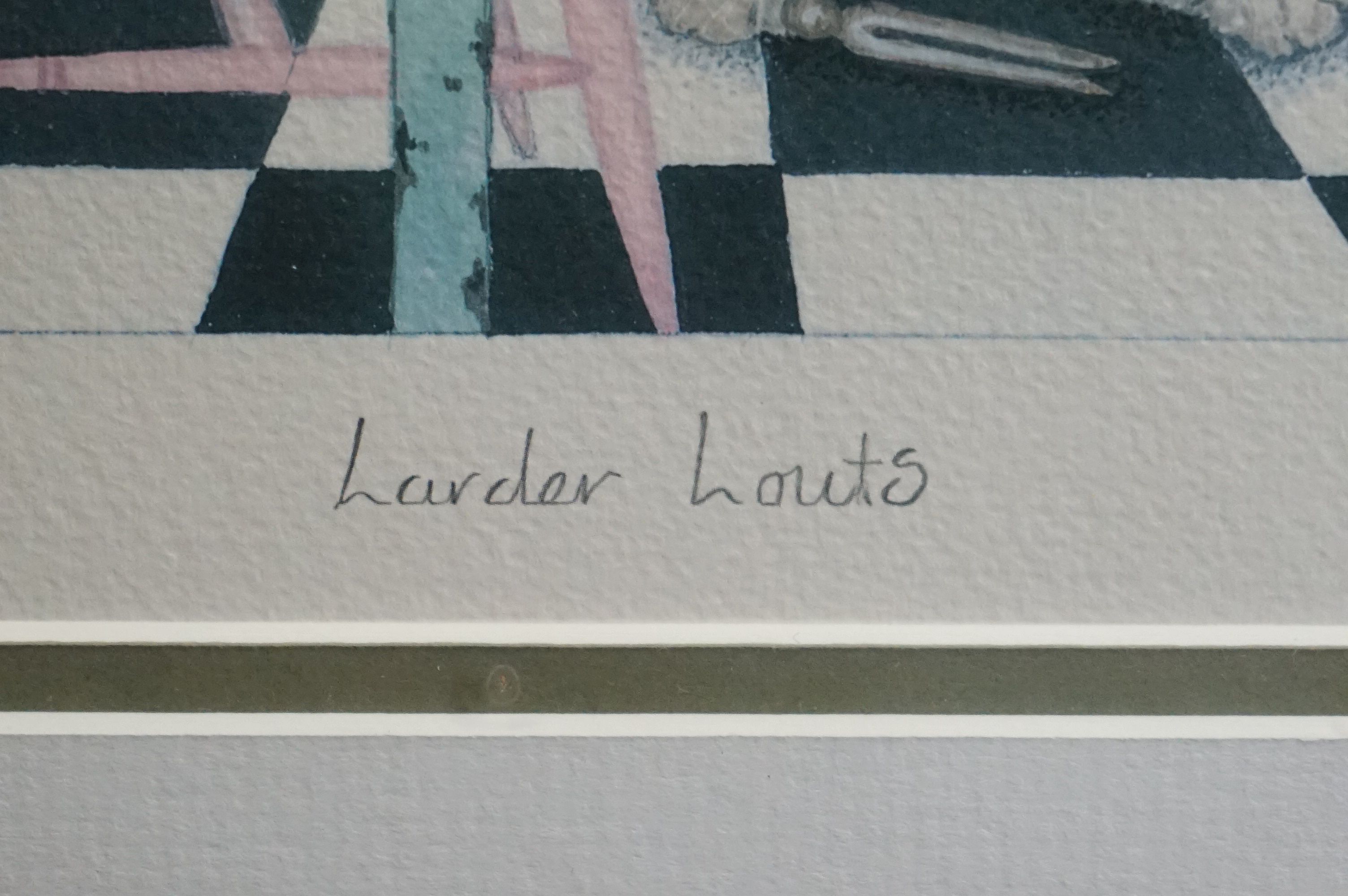 Linda Jane Smith, framed and glazed 'Larder Louts' lithograph with consular feltmark, no. 191/495, - Bild 3 aus 4
