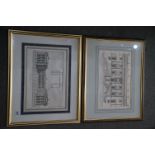 A framed and glazed E Kirkall architectural engraving of Cambridge public building The Royal