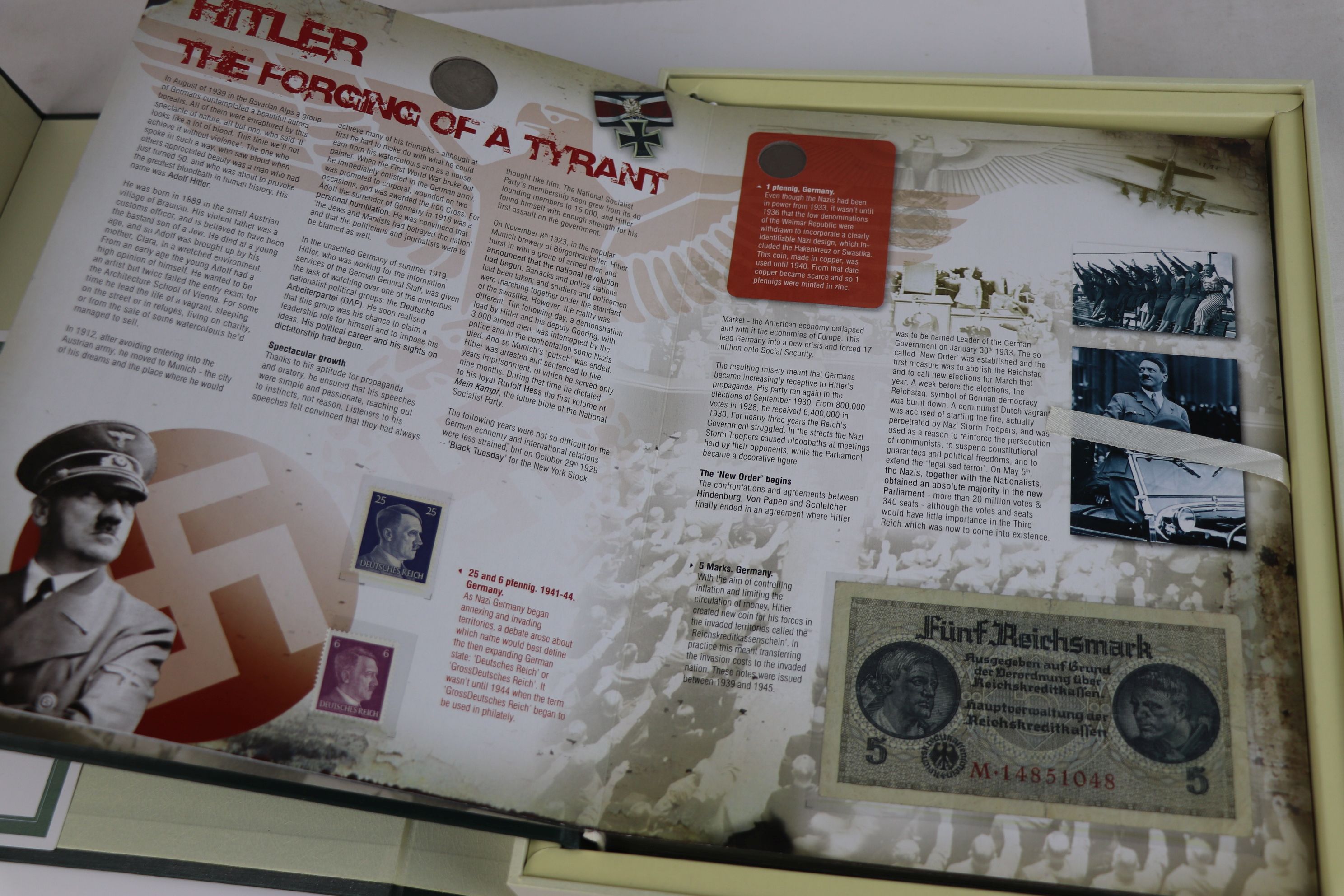 A limited edition London Mint cased 1939-1945 World War Two collection of banknotes stamps and - Image 4 of 5