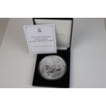 A Jubilee Mint limited edition fine silver £10 ten ounce silver valiant coin, complete with case,