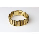 18ct yellow gold gate link style bracelet, tongue and box clasp, length approx 19cm