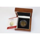 A cased London Mint office 22ct gold Tristan Da Cunha Trafalgar Two Guinea coin, complete with C.O.