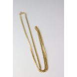 14ct gold flat curb link chain necklace, length approx 35cm