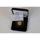 A cased Jubilee Mint The 50th Anniversary of Concorde 22ct gold proof £1 coin, complete with C.O.