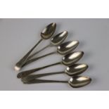 A set of six fully hallmarked sterling silver Georgian bright cut teaspoons, maker marked I.B. Assay