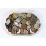 A collection of mixed 19th and 20th century British and world coins.