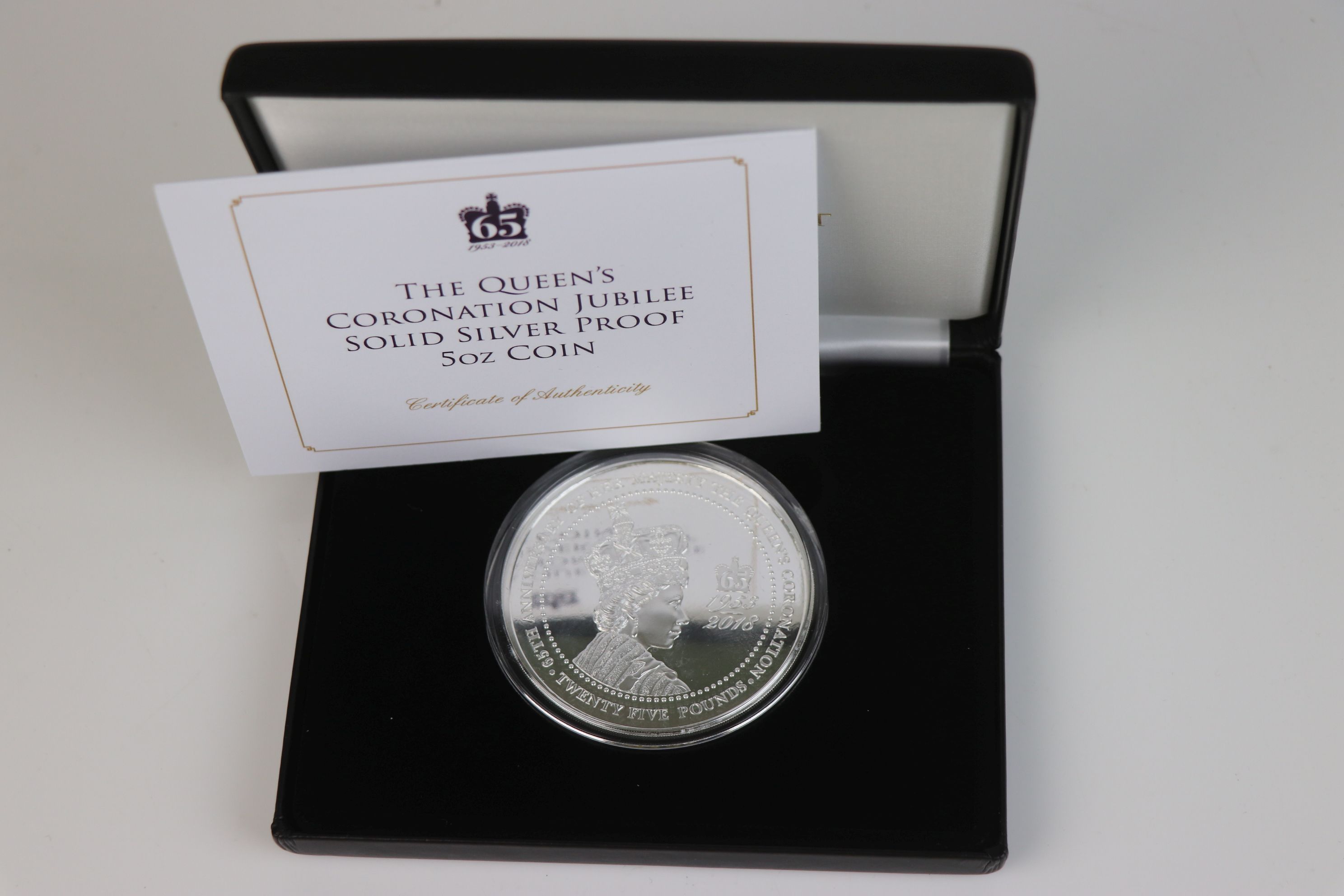 A Jubilee Mint limited edition fine silver £25 Queens Coronation Jubilee solid silver proof 5