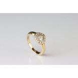 Chopard Happy Diamonds diamond 18ct yellow gold heart ring, the heart shaped compartment