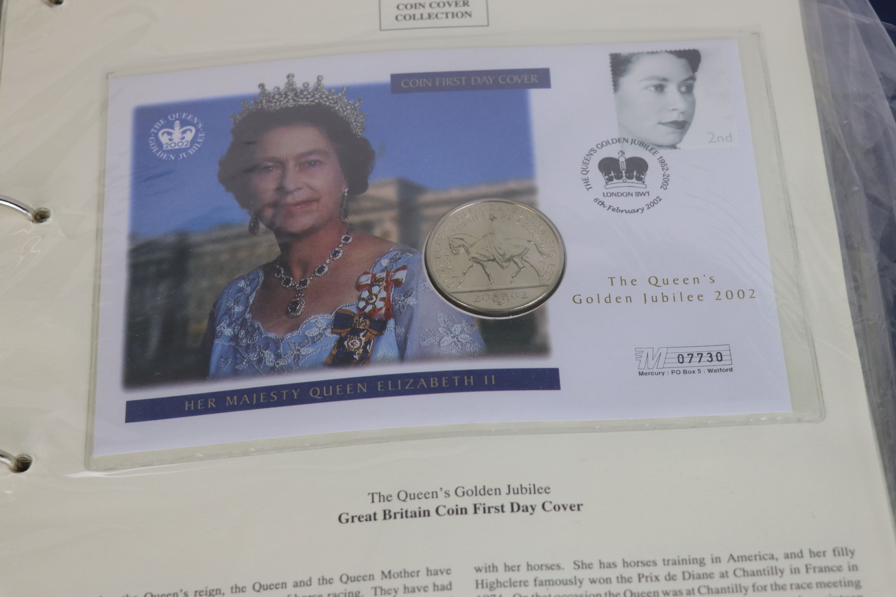 A collection of Westminster Mint commemorative £5 and crown coin stamp covers contains within an - Image 5 of 10