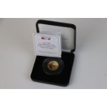 A cased Jubilee Mint limited edition The 2018 Remembrance Day 22ct gold proof £1 coin, complete with