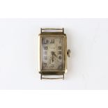 Early 20th century Mappin 9ct gold cased Gents wristwatch, 1918 London import marks, silvered