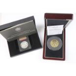 A cased Tristan Da Cunha gold Plated silver proof 250th Anniversary of the birth of Lord Nelson £5