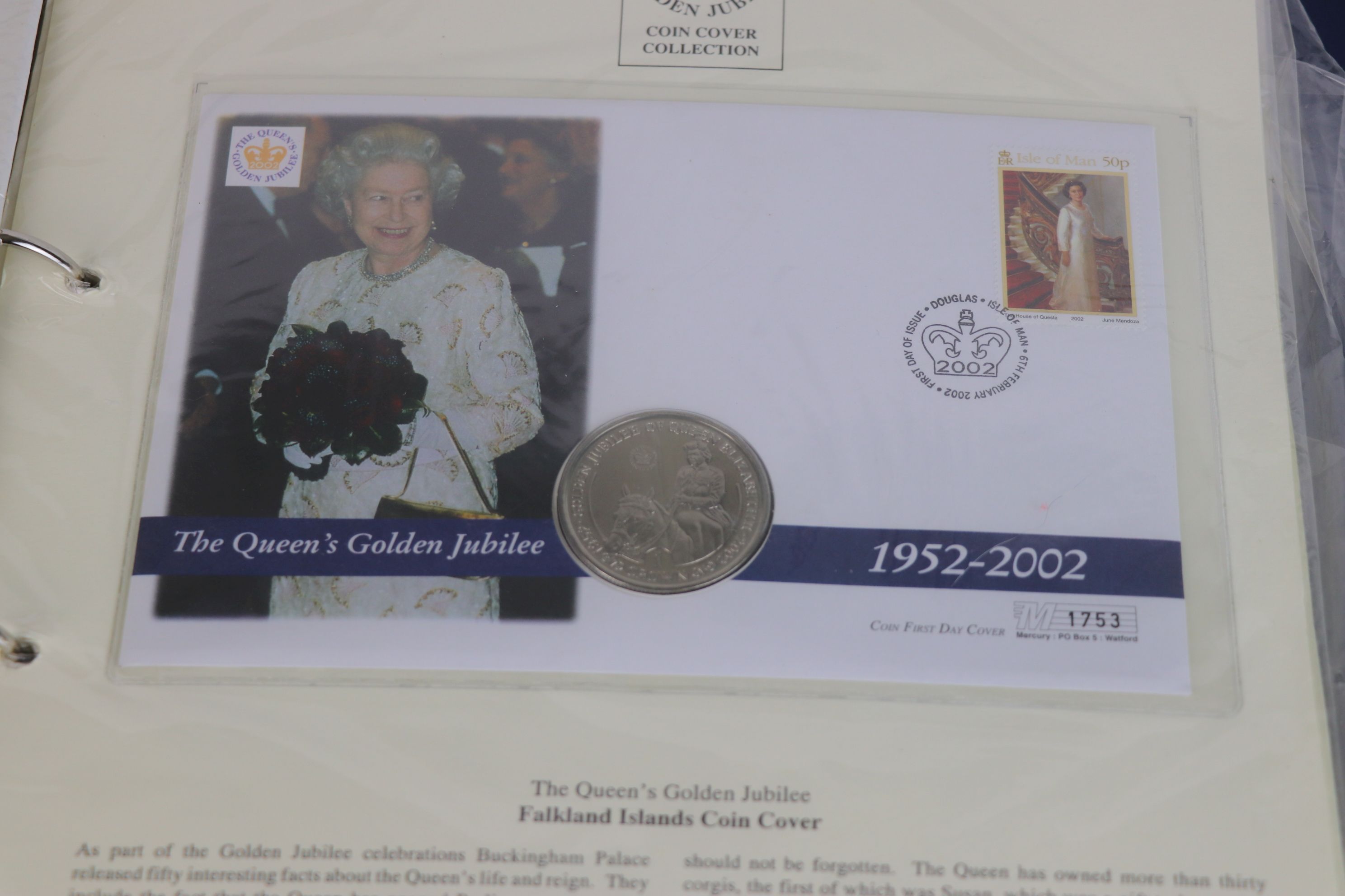 A collection of Westminster Mint commemorative £5 and crown coin stamp covers contains within an - Image 6 of 10