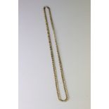 9ct yellow gold flat curb link necklace, length approx 60cm