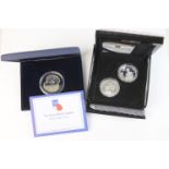 A cased Westminster Mint Royal British Legion silver poppy £5 coin with C.O.A. together with a cased