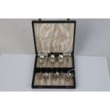 Cased set of six silver apostle coffee spoons, makers Joseph Rodgers & Sons, Sheffield 1907,