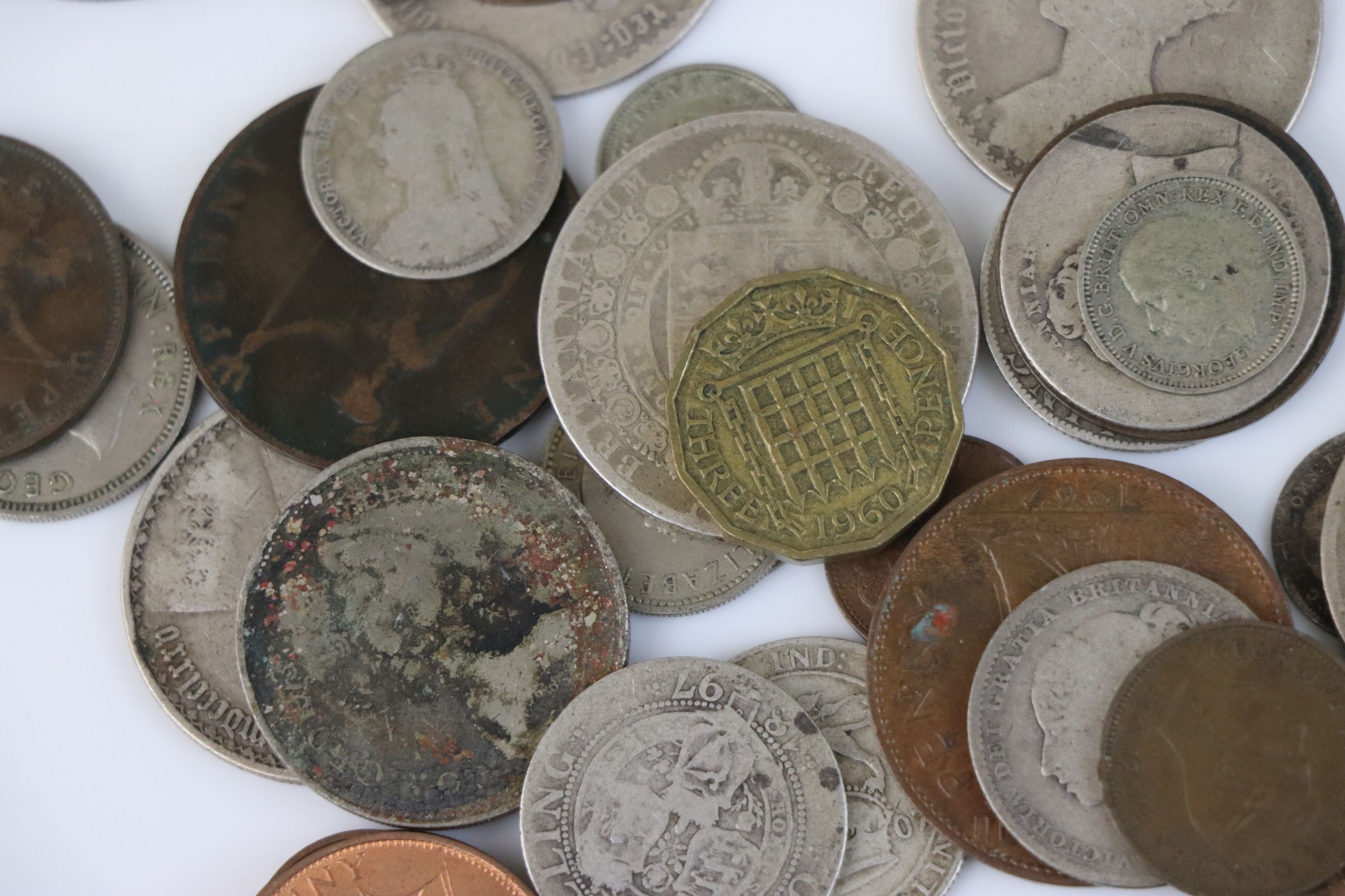 A quantity of British pre-decimal coins to include silver examples, silver examples include 1889 - Image 4 of 8