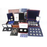 A collection of contemporary collectors coins and medallions to include the Royal Mint emblems of